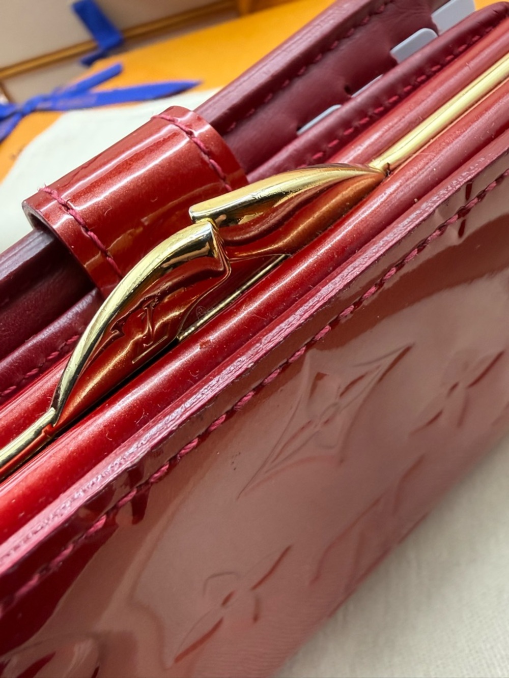 Louis Vuitton Red Vernis Monogram Patent Leather Wallet - Picture 9 of 12